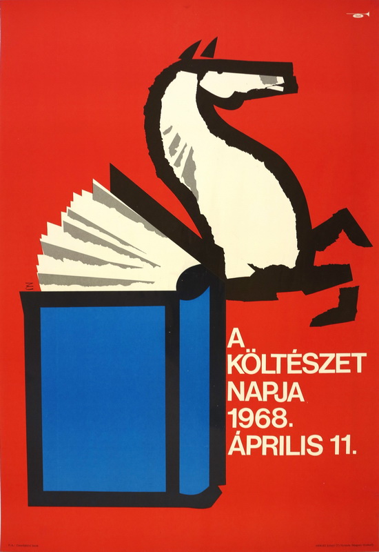Költészet Napja Plakát 1968 Grafikus - Zelenák Crescenda Forrás - Bedő Papírrégiség